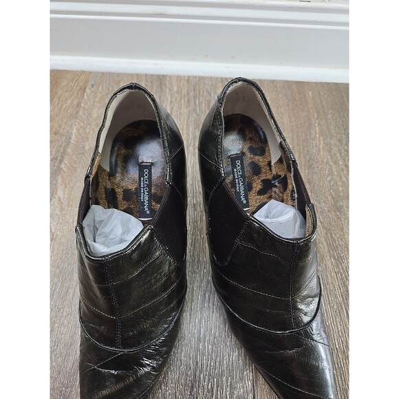 Dolce & Gabbana Bootie Boot Bordeaux Eel Leather Pointed Italy 36.5 US 6.5 - Picture 16 of 16